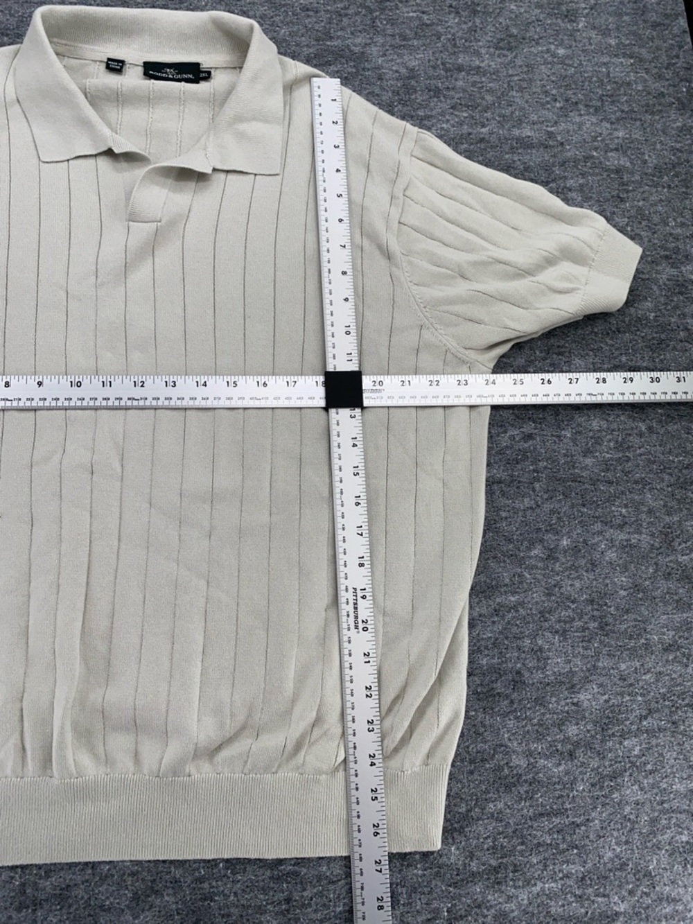 Rodd & Gunn Knit Polo Shirt Beige Ribbed Short Sleeve Cotton Size 2XL - Picture 4 of 8